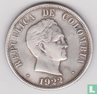 Colombia 50 centavos 1922 (type 2) - Image 1