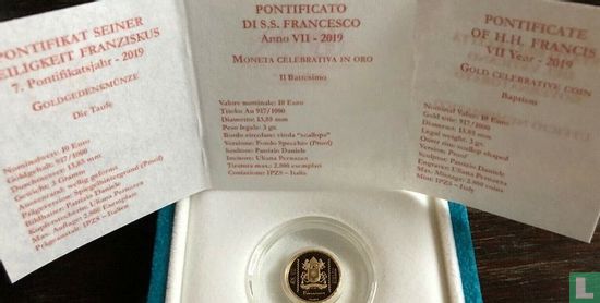 Vatican 10 euro 2019 (PROOF) "Baptism" - Image 3
