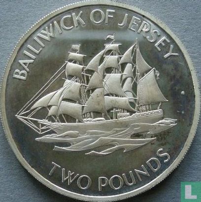 Jersey 2 pounds 1972 (PROOF) "25th Wedding anniversary of Queen Elizabeth II and Prince Philip" - Afbeelding 2