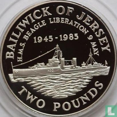 Jersey 2 pounds 1985 (PROOF) "40th anniversary of the Liberation of Jersey" - Afbeelding 2