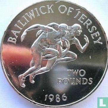 Jersey 2 Pound 1986 (Kupfer-Nickel - geschrieben Rand) "XIII Commonwealth Games in Edinburgh" - Bild 1