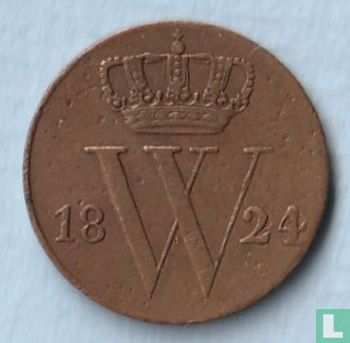 Nederland ½ cent 1824 (mercuriusstaf) - Afbeelding 1