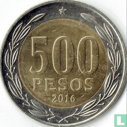 Chile 500 pesos 2016 - Image 1
