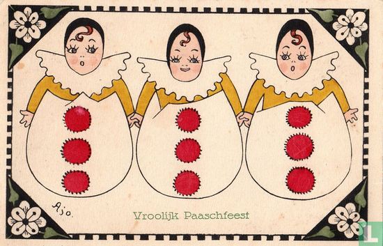 Vroolijk Paaschfeest: Drie poppen in ei - Image 1