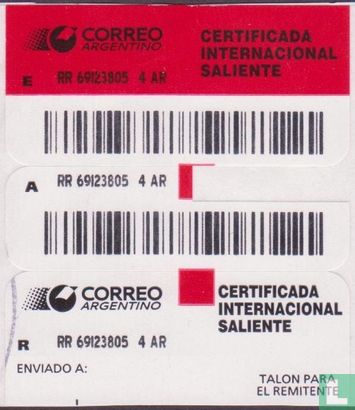 Certificada Internacional Saliente - Barcode 