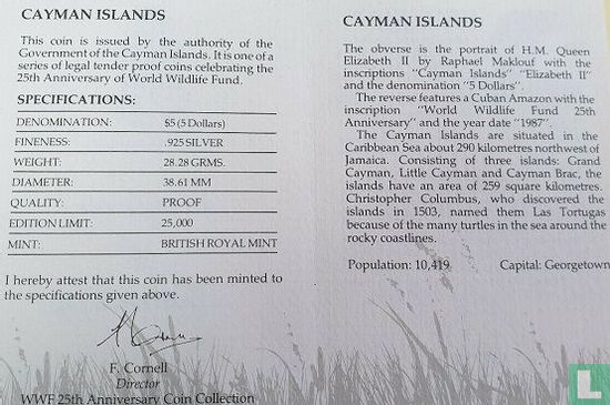 Îles Caïmans 5 dollars 1987 (BE) "25th Anniversary of the World Wildlife Fund" - Image 3