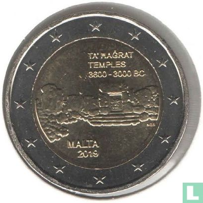 Malta 2 euro 2019 (zonder muntteken) "Ta' Hagrat temples" - Afbeelding 1
