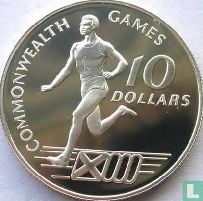 Bahamas 10 dollars 1986 (PROOF) "Commonwealth Games in Edinburgh" - Image 2