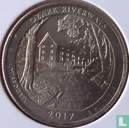 Verenigde Staten ¼ dollar 2017 (P) "Ozark National Scenic Riverways - Missouri" - Afbeelding 1