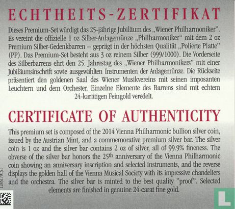 Austria 1½ euro 2014 (PROOF) "25th anniversary of the Vienna Philharmonic" - Image 3