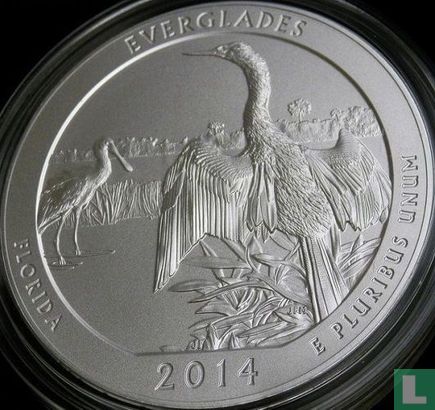 Verenigde Staten ¼ dollar 2014 (5oz zilver - P) "Everglades national park - Florida" - Afbeelding 1