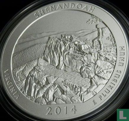 Vereinigte Staaten ¼ Dollar 2014 (5oz Silber - P) "Shenandoah national park - Virginia" - Bild 1