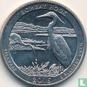 Verenigde Staten ¼ dollar 2015 (P) "Bombay Hook - Delaware" - Afbeelding 1