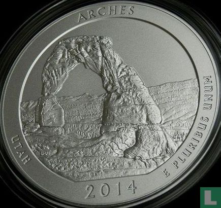 États-Unis ¼ dollar 2014 (5oz argent - P) "Arches national park - Utah" - Image 1
