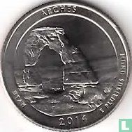 Verenigde Staten ¼ dollar 2014 (D) "Arches national park - Utah" - Afbeelding 1