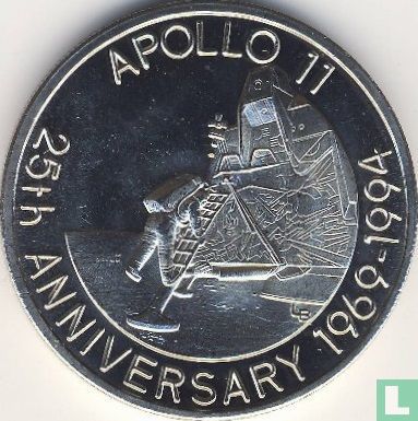 Îles Turques et Caïques 5 crowns 1993 "25th anniversary Apollo 11 - Astronaut descending ladder" - Image 2