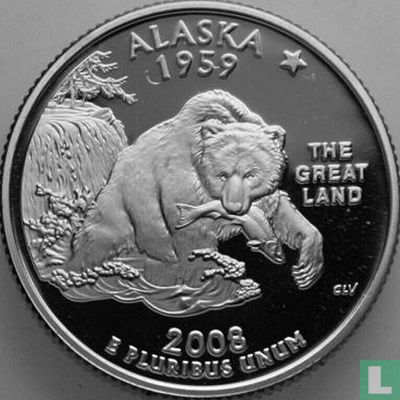 United States ¼ dollar 2008 (PROOF - copper-nickel clad copper) "Alaska" - Image 1