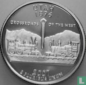 United States ¼ dollar 2007 (PROOF - copper-nickel clad copper) "Utah" - Image 1