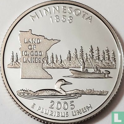 États-Unis ¼ dollar 2005 (BE - cuivre recouvert de cuivre-nickel) "Minnesota" - Image 1