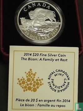 Canada 20 dollars 2014 (PROOF) "Bison - A family at rest" - Afbeelding 3