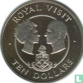 Cayman Islands 10 dollars 1983 (PROOF) "Royal visit of Queen Elizabeth II and Prince Philip" - Image 2