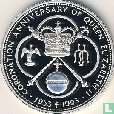 Îles Caïmans 5 dollars 1993 (BE) "40th anniversary Coronation of Queen Elizabeth II" - Image 1