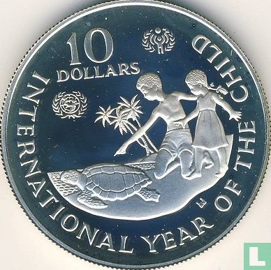 Cayman Islands 10 dollars 1982 (PROOF) "International year of the child" - Image 2