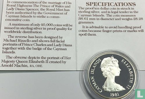 Kaaimaneilanden 10 dollars 1981 (PROOF) "Royal Wedding of Prince Charles and Lady Diana Spencer" - Afbeelding 3