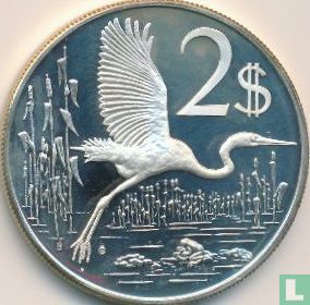 Cayman Islands 2 dollars 1976 (PROOF) - Image 2