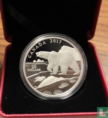 Canada 20 dollars 2017 (PROOF) "Polar bear" - Image 3