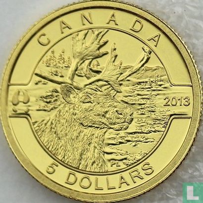 Canada 5 dollars 2013 (PROOF) "Caribou" - Image 1