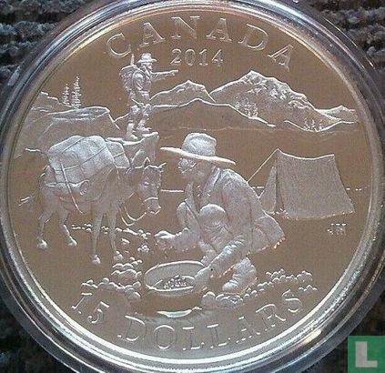 Canada 15 dollars 2014 (PROOF) "Exploring Canada - The gold rush" - Image 1