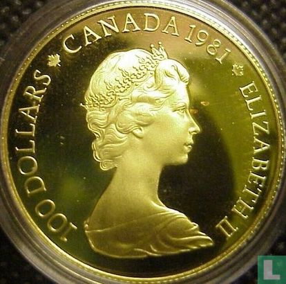 Canada 100 dollars 1981 (PROOF) "Adoption of O Canada as national anthem" - Image 1