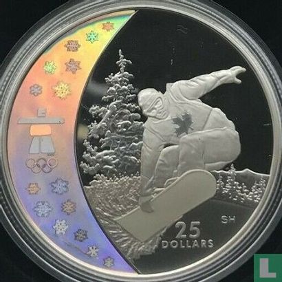 Canada 25 dollars 2008 (PROOF) "2010 Winter Olympics in Vancouver - Snowboarding" - Afbeelding 2