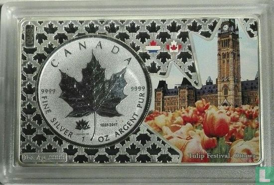 Canada 5 dollars 2017 (PROOF) "150th anniversary of the Canadian Confederation - Tulip festival in Ottawa" - Image 2