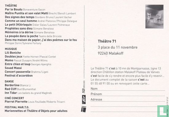 Théâtre 71 Malakoff - Saison 2002/03 - Image 2