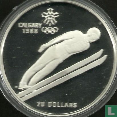 Canada 20 dollars 1987 (PROOF) "1988 Winter Olympics in Calgary - Ski jumping" - Image 2