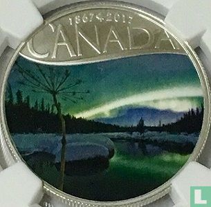 Canada 10 dollars 2017 (PROOF) "150th anniversary of the Canadian Confederation - Aurora borealis at McIntyre creek" - Image 1