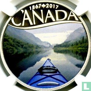 Canada 10 dollars 2017 (PROOF) "150th anniversary of the Canadian Confederation - Kayaking on the river" - Afbeelding 1