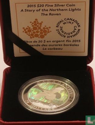 Canada 20 dollars 2015 (PROOF) "Northern lights - Raven" - Afbeelding 3