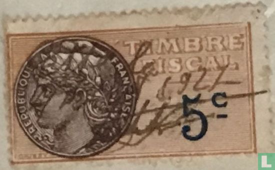 France Timbre fiscal - Daussy 1925 (0,05F)