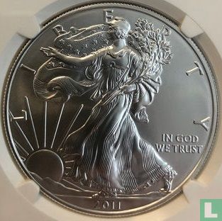 United States 1 dollar 2011 (colourless) "Silver Eagle" - Image 1