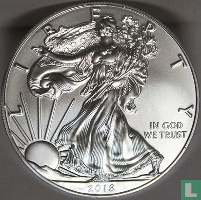 États-Unis 1 dollar 2018 (non coloré) "Silver Eagle" - Image 1