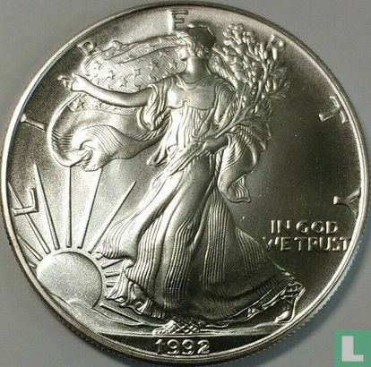 United States 1 dollar 1992 "Silver eagle" - Image 1