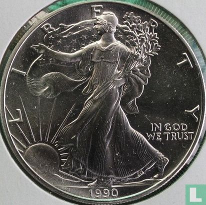 United States 1 dollar 1990 "Silver eagle" - Image 1