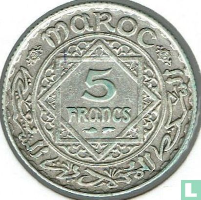 Morocco 5 francs 1929 (AH1347) - Image 2