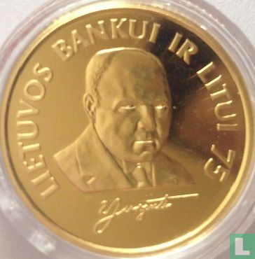 Lithuania 1 litas 1997 (PROOF) "75th anniversary of the Bank of Lithuania" - Image 2