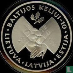 Litouwen 50 litu 1999 (PROOF) "10th Anniversary of the Baltic Way" - Afbeelding 2