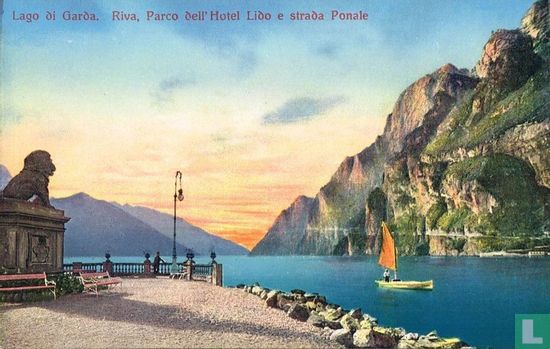 Lago di Garda.  Riva, Parco dell' Hôtel Lido e Strada Ponale - Afbeelding 1