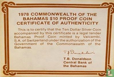 Bahamas 10 dollars 1978 (PROOF - without mintmark) "5th anniversary of Independence - Prince Charles" - Image 3